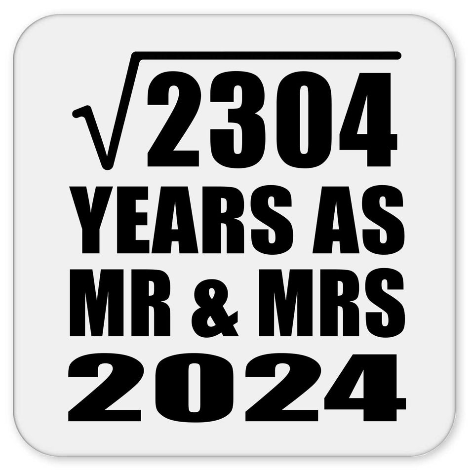 48th Anniversary Square Root of 2304 Years As Mr & Mrs 2024 - Drink Coaster