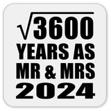 60th Anniversary Square Root of 3600 Years As Mr & Mrs 2024 - Drink Coaster