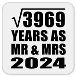 63rd Anniversary Square Root of 3969 Years As Mr & Mrs 2024 - Drink Coaster