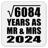 78th Anniversary Square Root of 6084 Years As Mr & Mrs 2024 - Drink Coaster