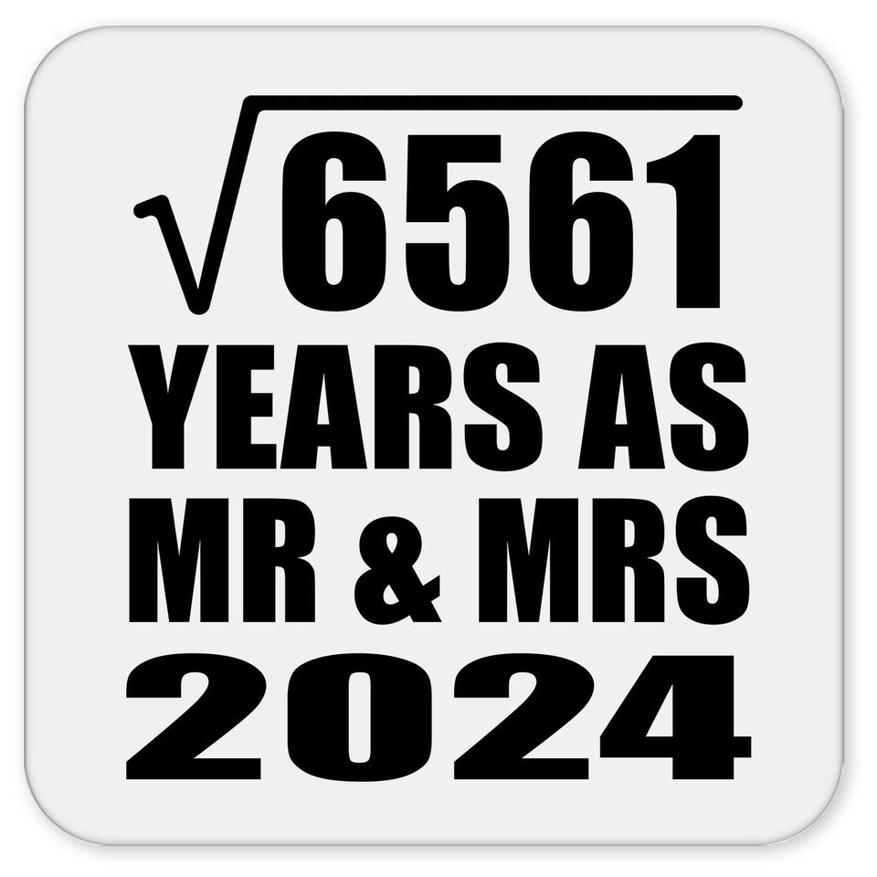 81st Anniversary Square Root of 6561 Years As Mr & Mrs 2024 - Drink Coaster
