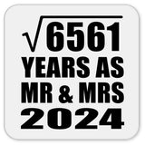 81st Anniversary Square Root of 6561 Years As Mr & Mrs 2024 - Drink Coaster