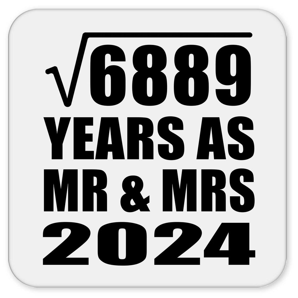 83rd Anniversary Square Root of 6889 Years As Mr & Mrs 2024 - Drink Coaster