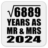 83rd Anniversary Square Root of 6889 Years As Mr & Mrs 2024 - Drink Coaster