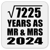 85th Anniversary Square Root of 7225 Years As Mr & Mrs 2024 - Drink Coaster