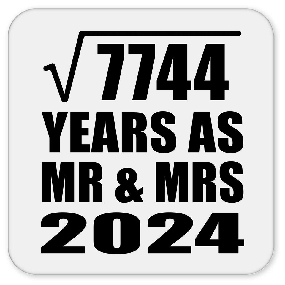 88th Anniversary Square Root of 7744 Years As Mr & Mrs 2024 - Drink Coaster