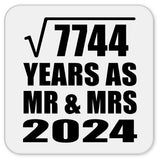 88th Anniversary Square Root of 7744 Years As Mr & Mrs 2024 - Drink Coaster