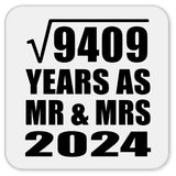 97th Anniversary Square Root of 9409 Years As Mr & Mrs 2024 - Drink Coaster