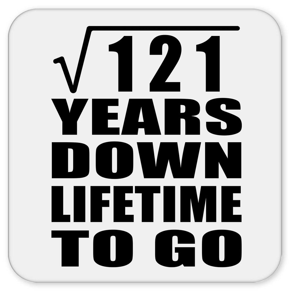 11th Anniversary Square Root of 121 Years Lifetime To Go - Drink Coaster
