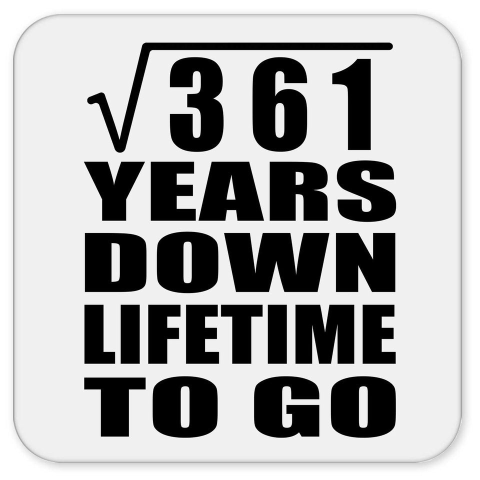 19th Anniversary Square Root of 361 Years Lifetime To Go - Drink Coaster