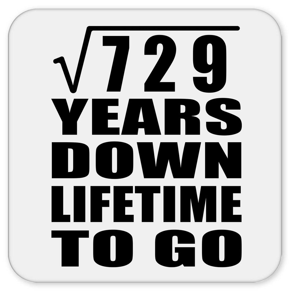 27th Anniversary Square Root of 729 Years Lifetime To Go - Drink Coaster