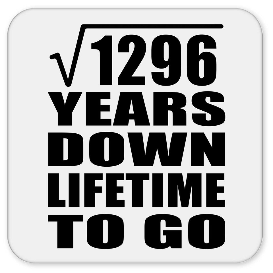 36th Anniversary Square Root of 1296 Years Lifetime To Go - Drink Coaster