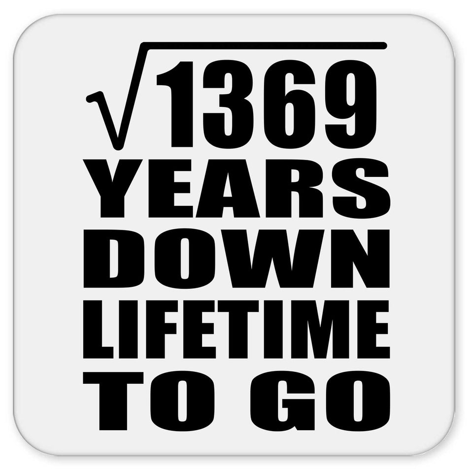 37th Anniversary Square Root of 1369 Years Lifetime To Go - Drink Coaster