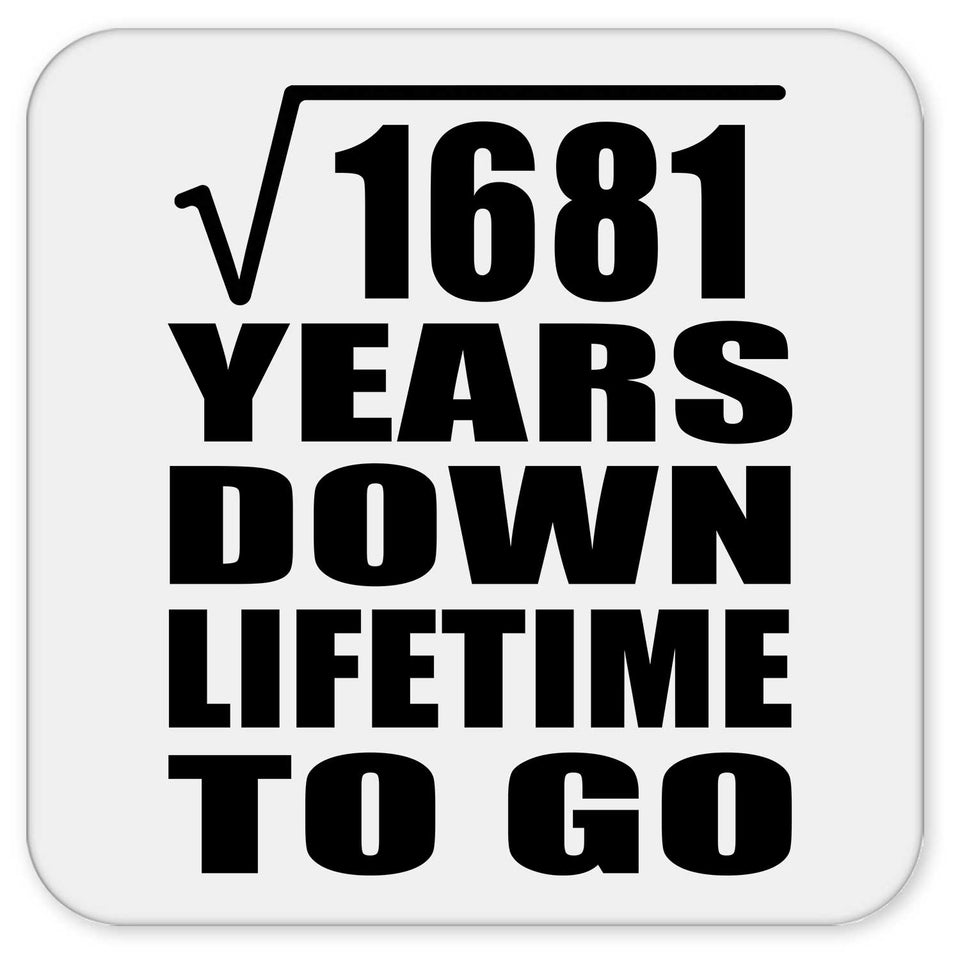 41st Anniversary Square Root of 1681 Years Lifetime To Go - Drink Coaster