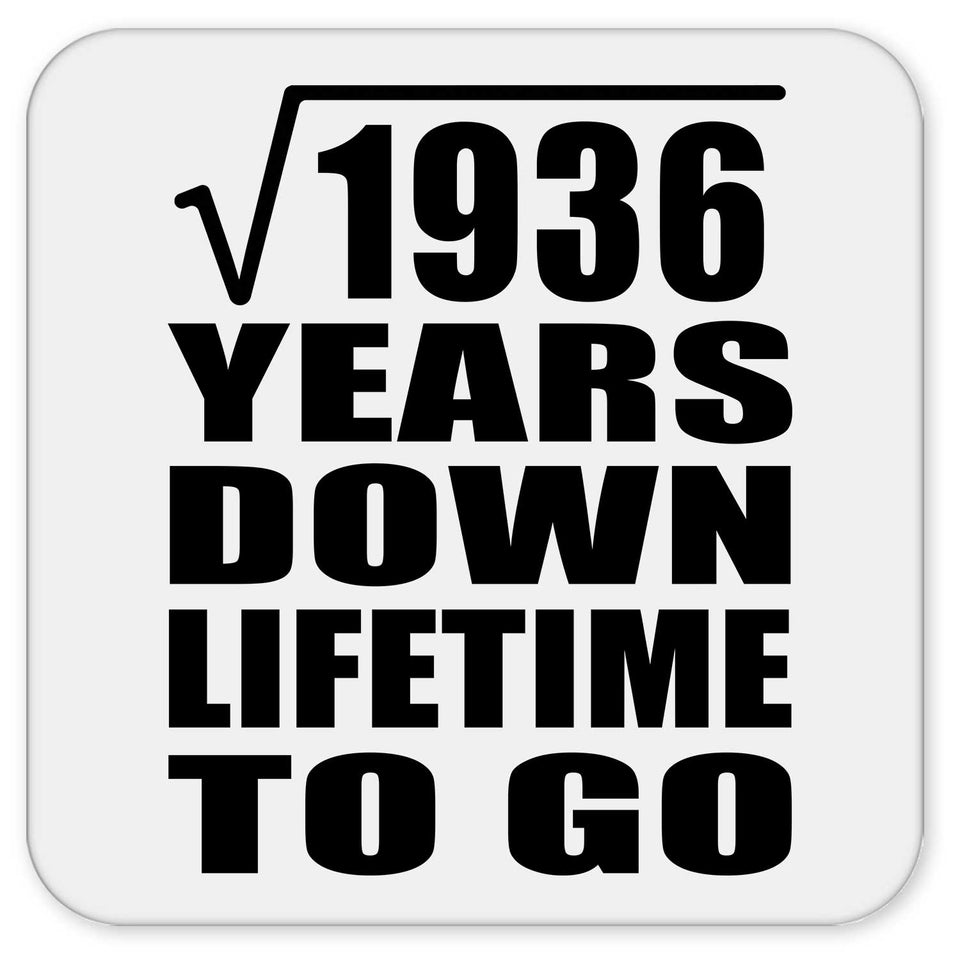 44th Anniversary Square Root of 1936 Years Lifetime To Go - Drink Coaster