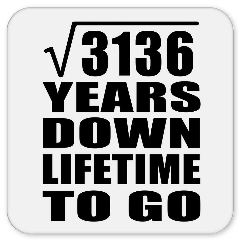 56th Anniversary Square Root of 3136 Years Lifetime To Go - Drink Coaster