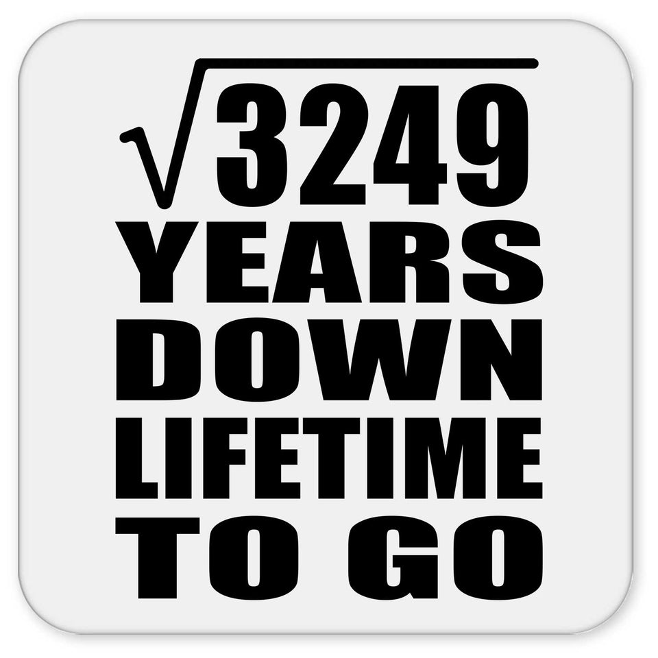 57th Anniversary Square Root of 3249 Years Lifetime To Go - Drink Coaster
