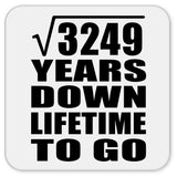 57th Anniversary Square Root of 3249 Years Lifetime To Go - Drink Coaster