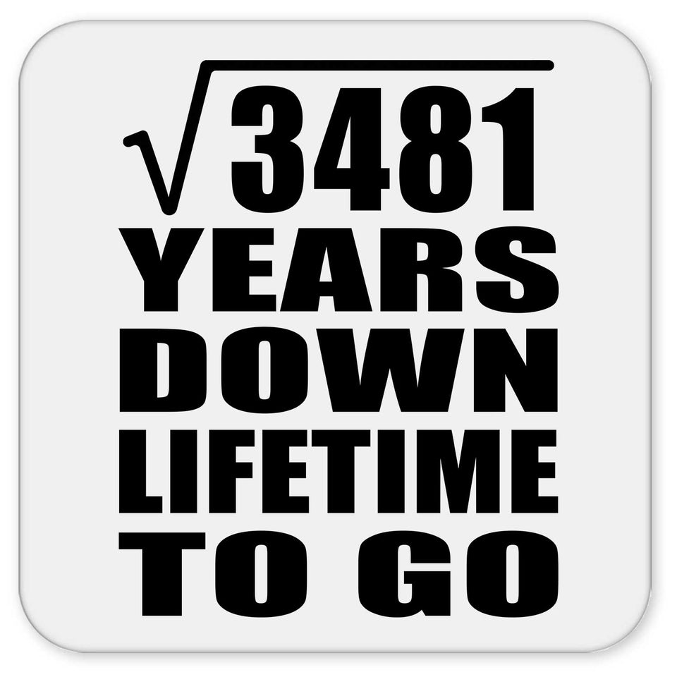59th Anniversary Square Root of 3481 Years Lifetime To Go - Drink Coaster