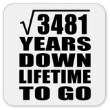 59th Anniversary Square Root of 3481 Years Lifetime To Go - Drink Coaster