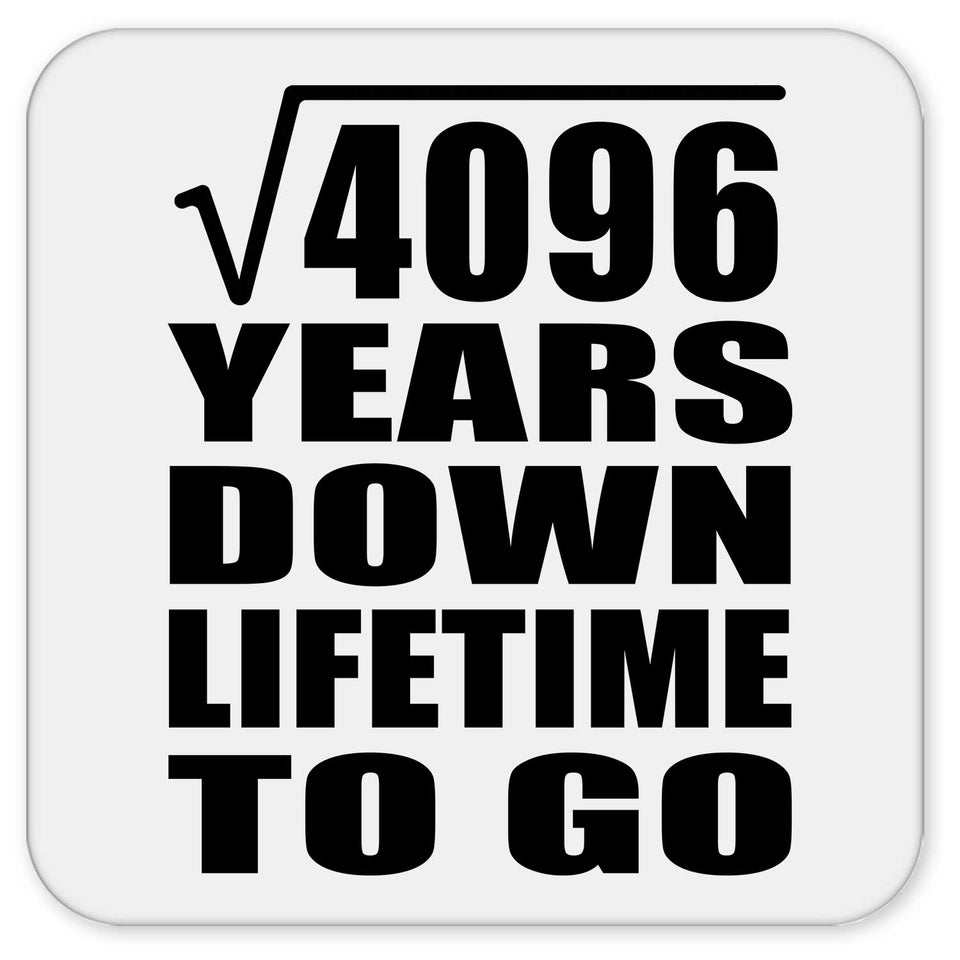 64th Anniversary Square Root of 4096 Years Lifetime To Go - Drink Coaster