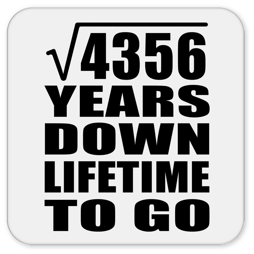 66th Anniversary Square Root of 4356 Years Lifetime To Go - Drink Coaster