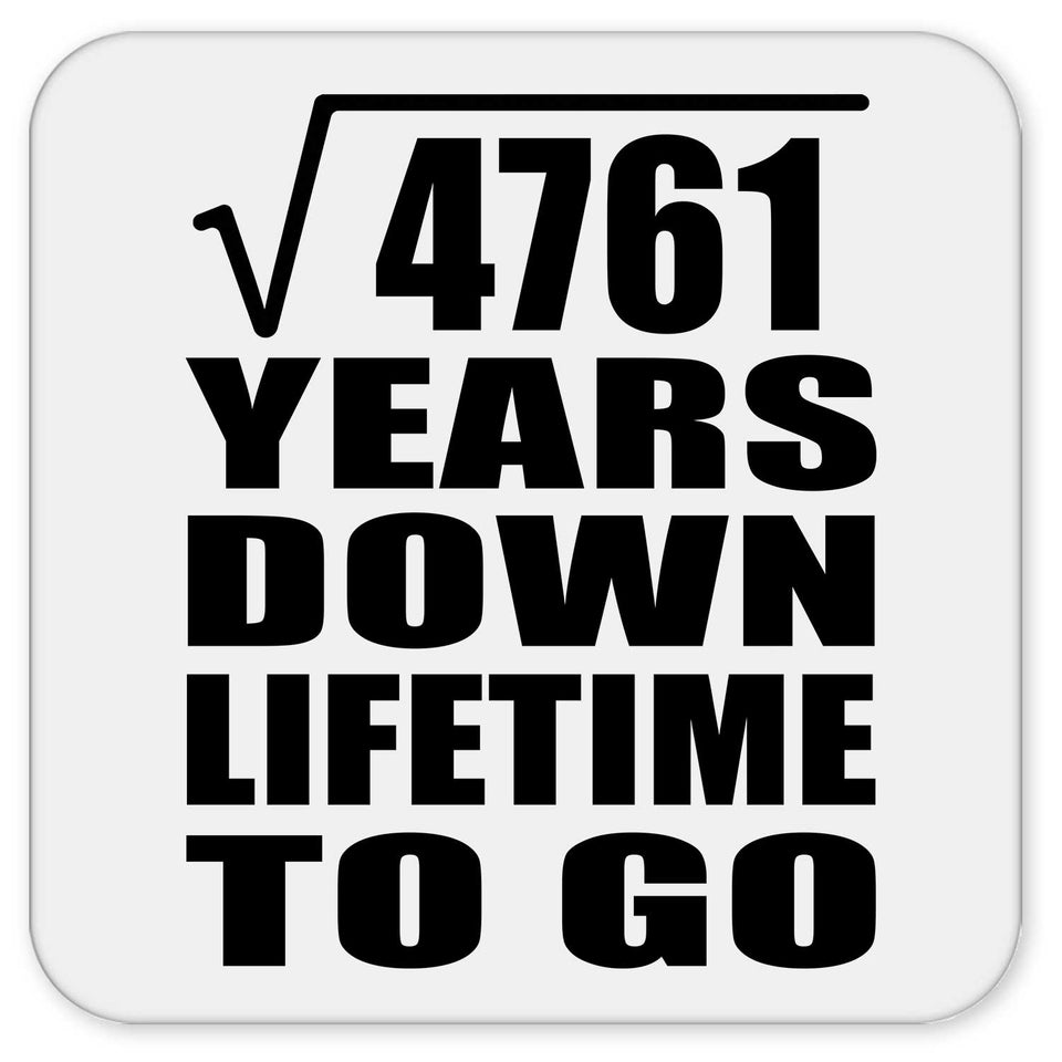 69th Anniversary Square Root of 4761 Years Lifetime To Go - Drink Coaster