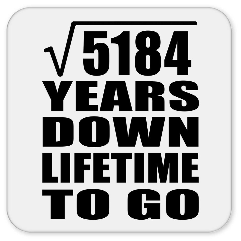 72nd Anniversary Square Root of 5184 Years Lifetime To Go - Drink Coaster