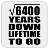 80th Anniversary Square Root of 6400 Years Lifetime To Go - Drink Coaster