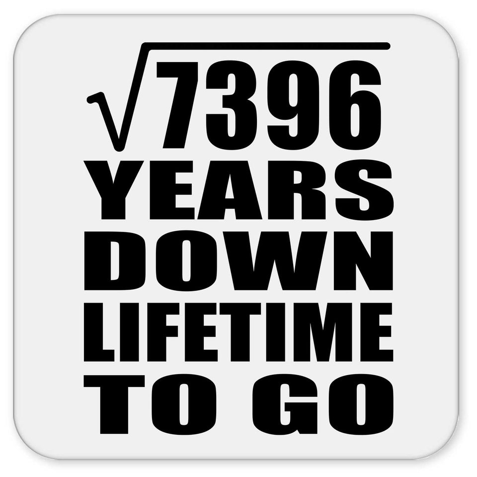 86th Anniversary Square Root of 7396 Years Lifetime To Go - Drink Coaster
