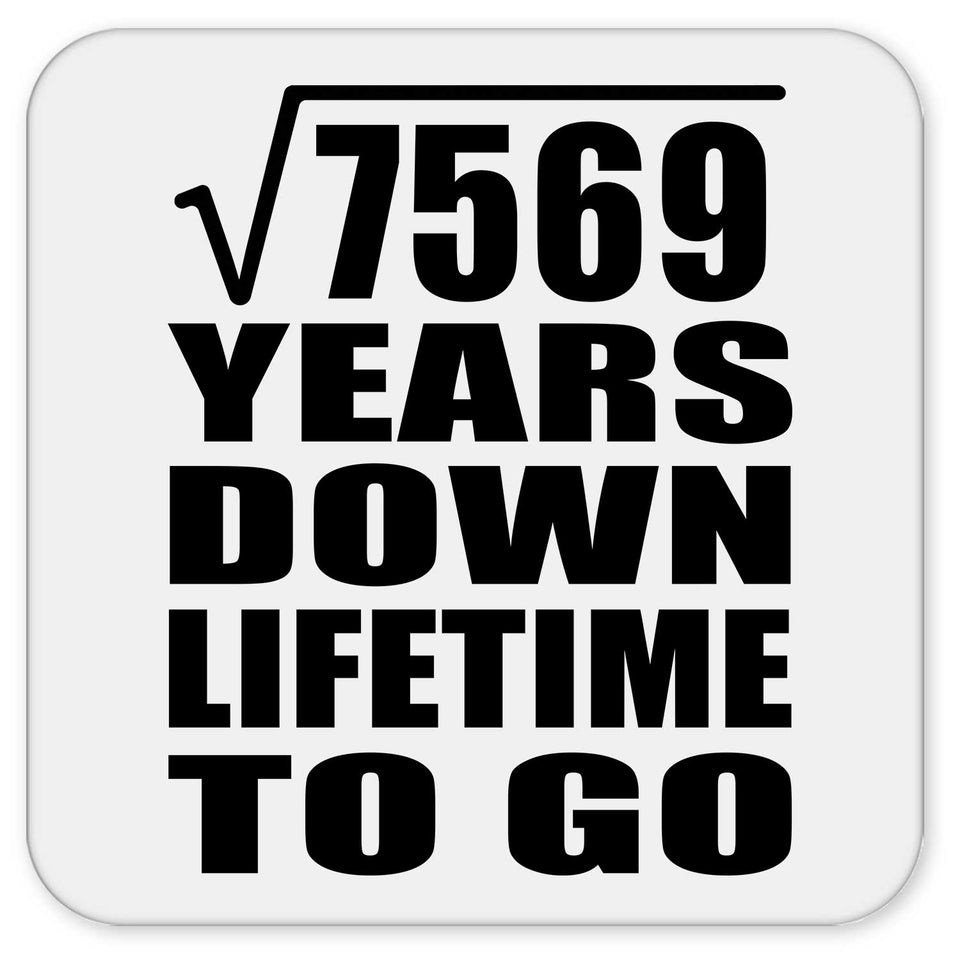 87th Anniversary Square Root of 7569 Years Lifetime To Go - Drink Coaster