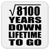 90th Anniversary Square Root of 8100 Years Lifetime To Go - Drink Coaster