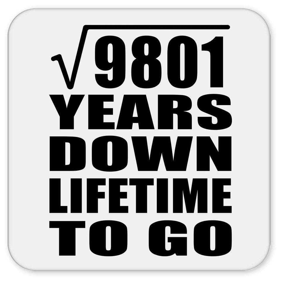 99th Anniversary Square Root of 9801 Years Lifetime To Go - Drink Coaster