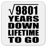 99th Anniversary Square Root of 9801 Years Lifetime To Go - Drink Coaster