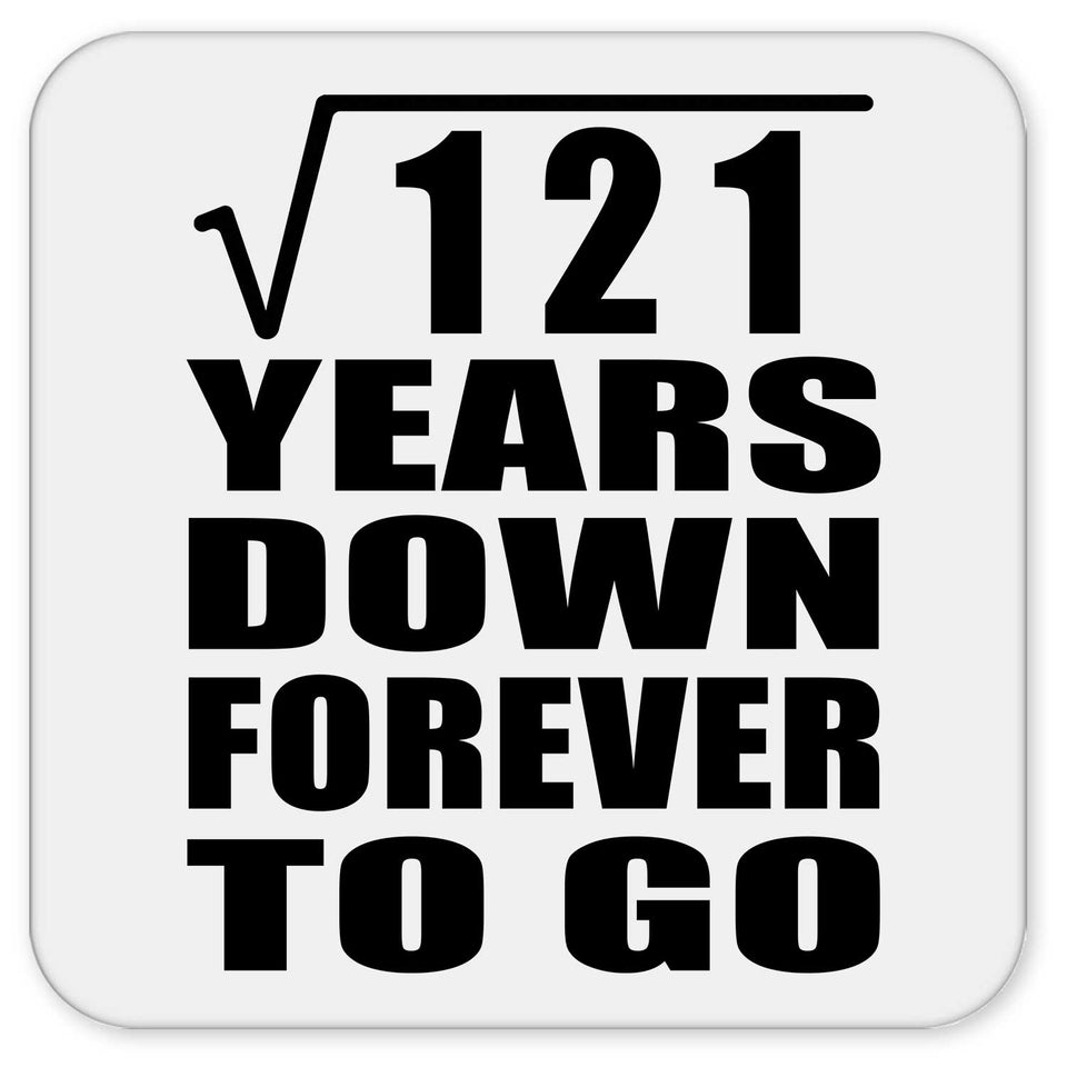 11th Anniversary Square Root of 121 Years Down Forever To Go - Drink Coaster
