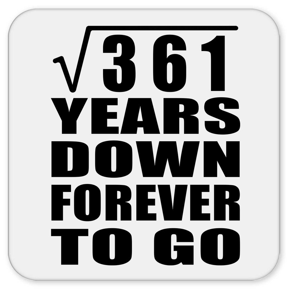 19th Anniversary Square Root of 361 Years Down Forever To Go - Drink Coaster