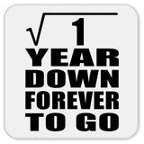 1st Anniversary Square Root of 1 Year Down Forever To Go - Drink Coaster