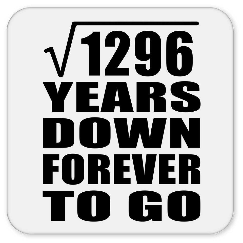 36th Anniversary Square Root of 1296 Years Down Forever To Go - Drink Coaster