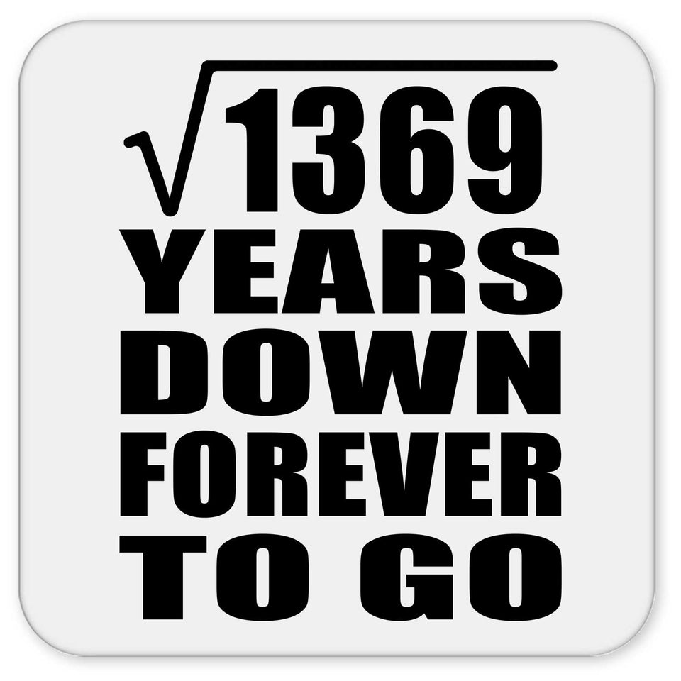 37th Anniversary Square Root of 1369 Years Down Forever To Go - Drink Coaster
