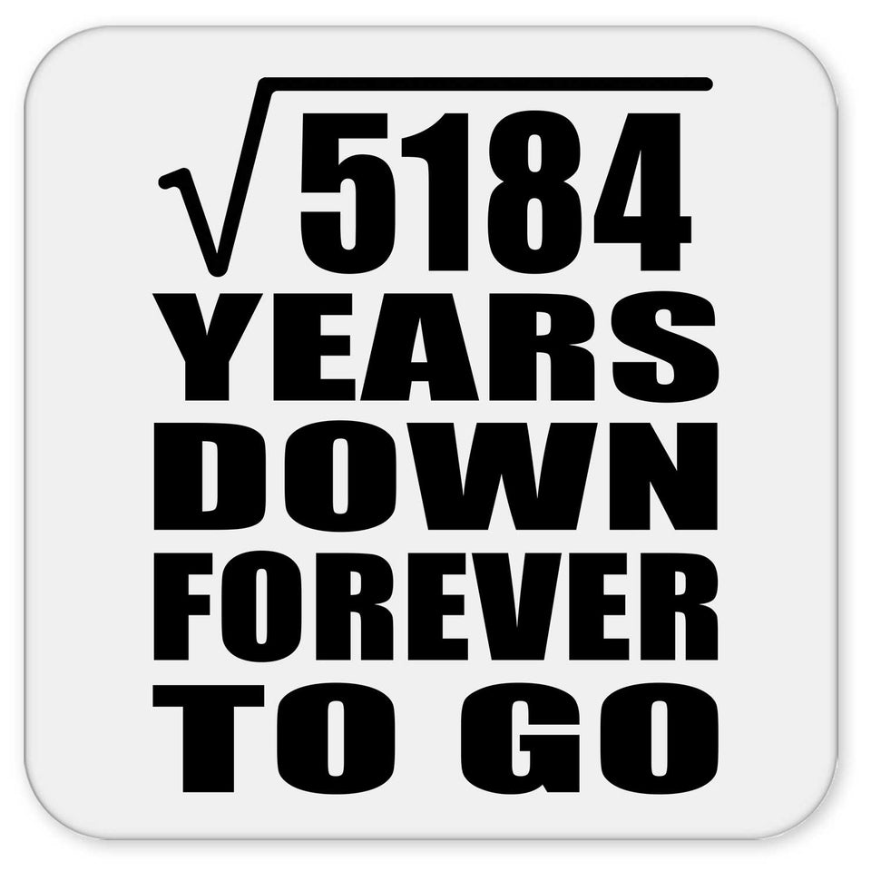 72nd Anniversary Square Root of 5184 Years Down Forever To Go - Drink Coaster