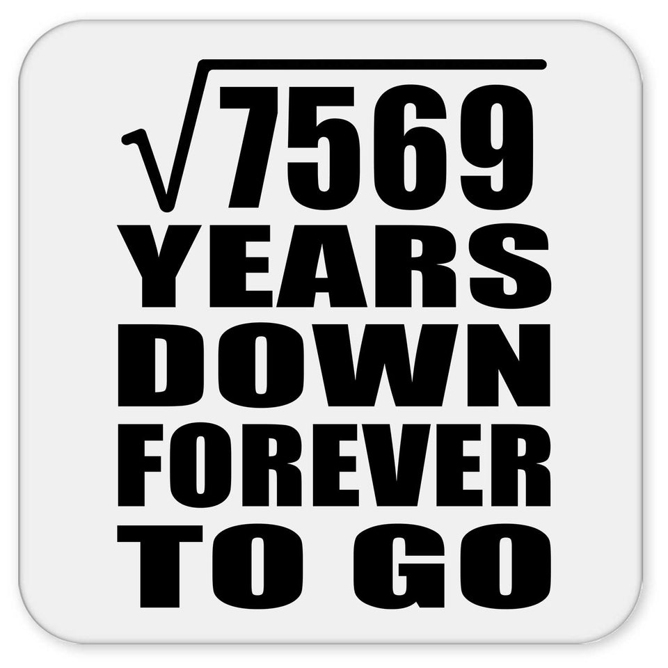 87th Anniversary Square Root of 7569 Years Down Forever To Go - Drink Coaster