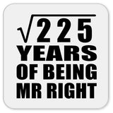 15th Anniversary Square Root of 225 Years of Being Mr Right - Drink Coaster