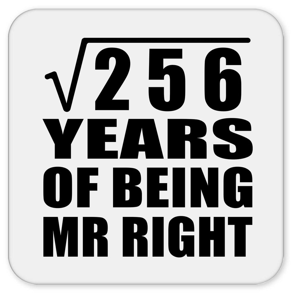 16th Anniversary Square Root of 256 Years of Being Mr Right - Drink Coaster