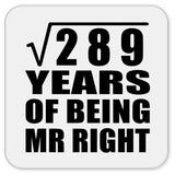 17th Anniversary Square Root of 289 Years of Being Mr Right - Drink Coaster