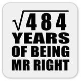 22nd Anniversary Square Root of 484 Years of Being Mr Right - Drink Coaster