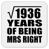 44th Anniversary Square Root of 1936 Years of Being Mrs Right - Drink Coaster