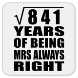 29th Anniversary Square Root of 841 Years Mrs Always Right - Drink Coaster