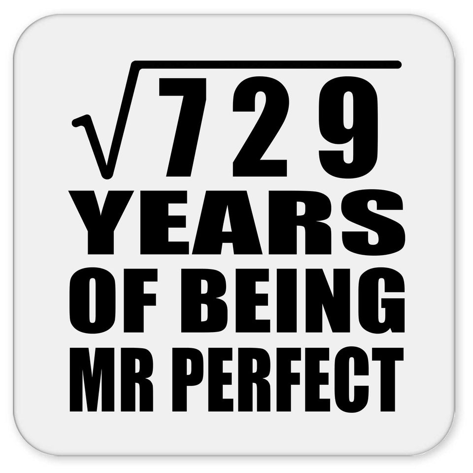 27th Anniversary Square Root of 729 Years of Mr Perfect - Drink Coaster