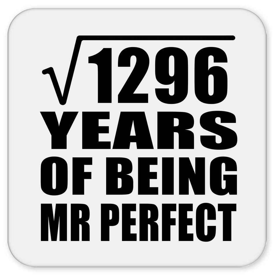 36th Anniversary Square Root of 1296 Years of Mr Perfect - Drink Coaster