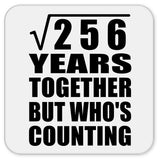 16th Anniversary Square Root of 256 Years Who's Counting - Drink Coaster